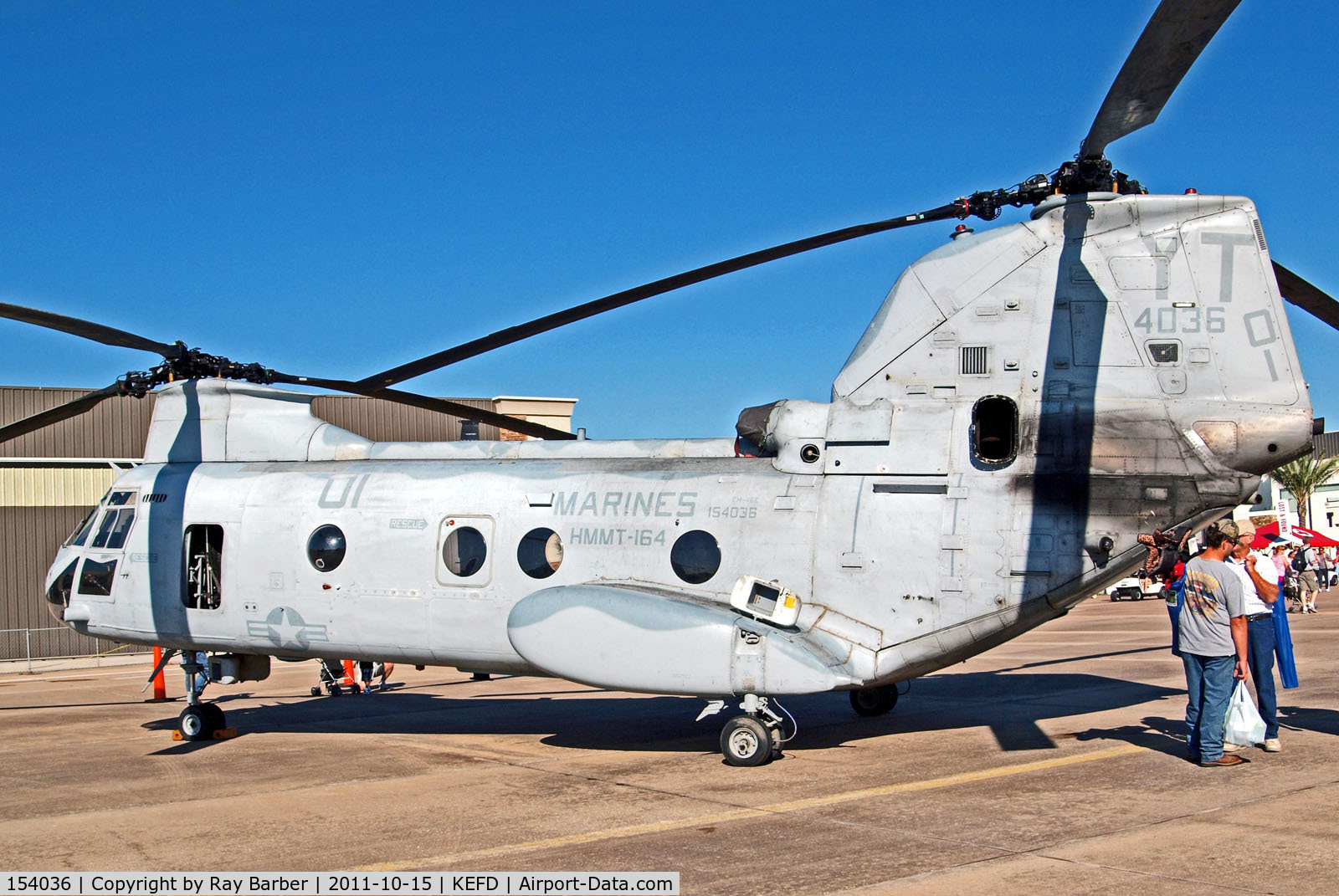 154036, Boeing Vertol CH-46E Sea Knight C/N 2387, 154036   Boeing Vertol CH-46E Sea Knight [2387] (United States Marine Corp) Houston-Ellington Field~N 15/10/2011