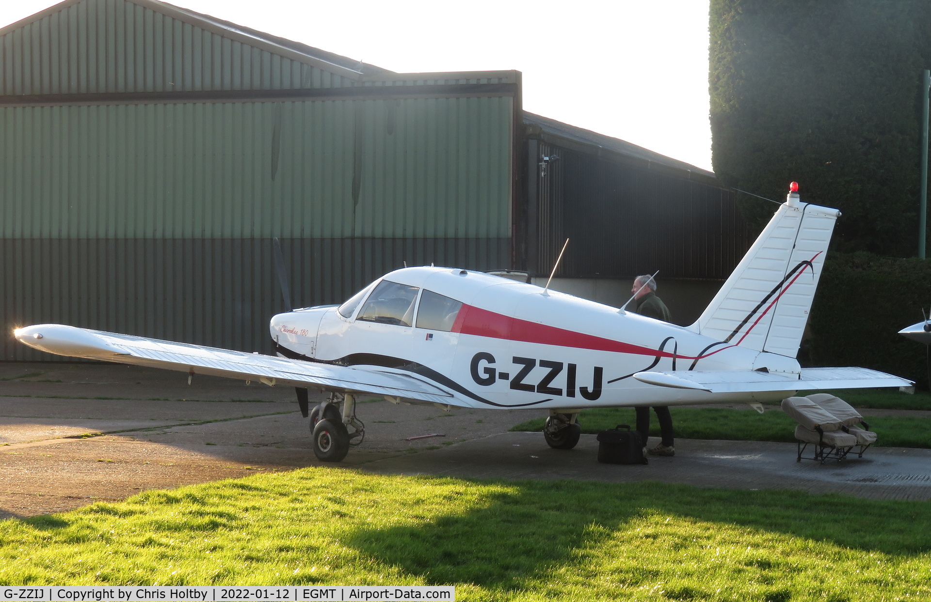 G-ZZIJ, 1966 Piper PA-28-180 Cherokee C/N 28-3639, Parked at Thurrock Airfield