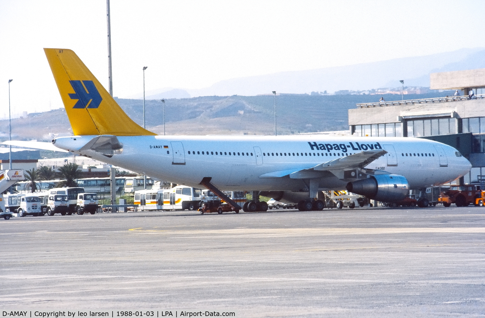D-AMAY, 1975 Airbus A300B4-2C/103 C/N 020, Las Palmas 3.1.1988