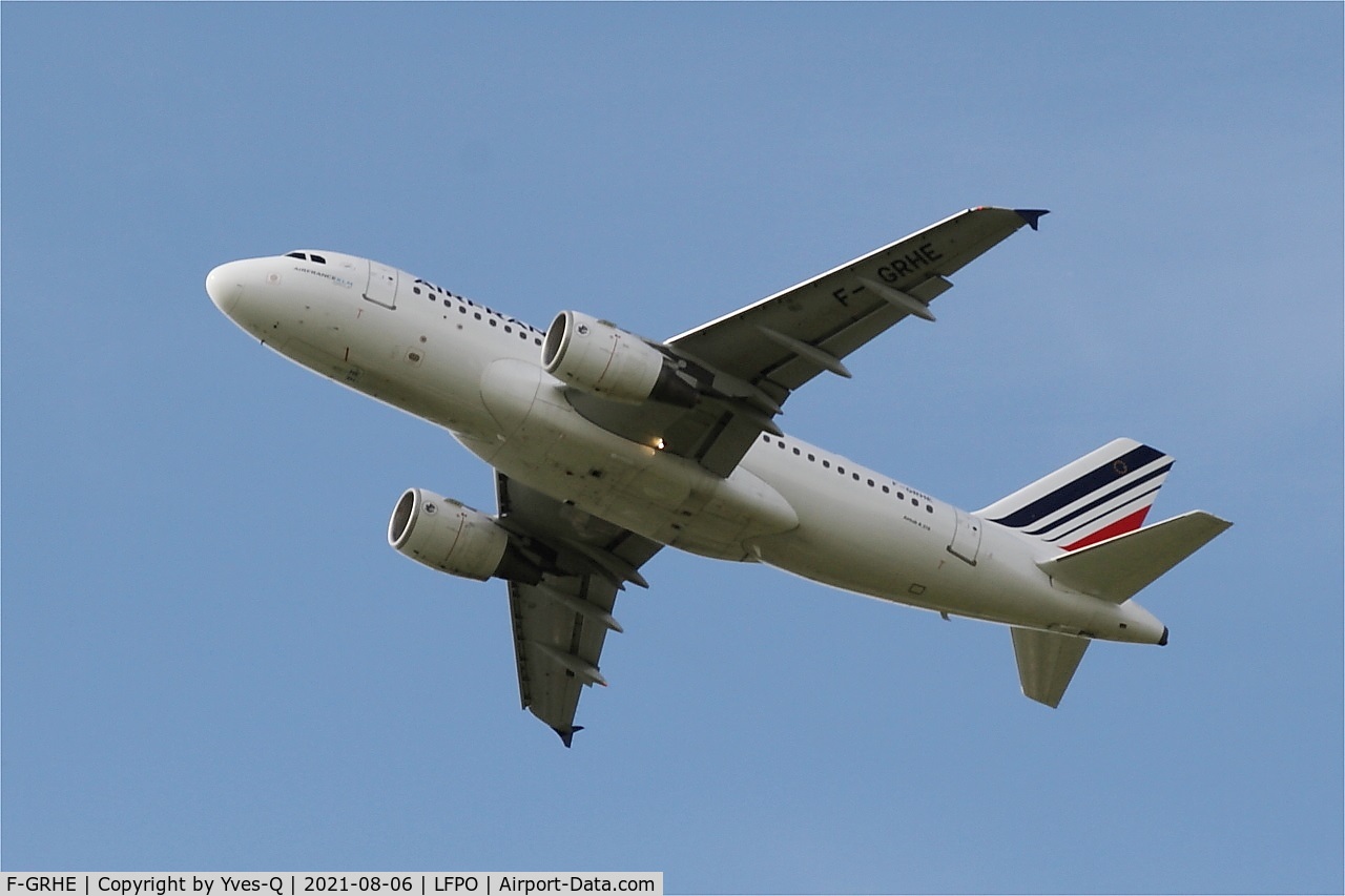 F-GRHE, 1999 Airbus A319-111 C/N 1020, Airbus A319-111, Climbing from rwy 24, Paris-Orly airport (LFPO-ORY)