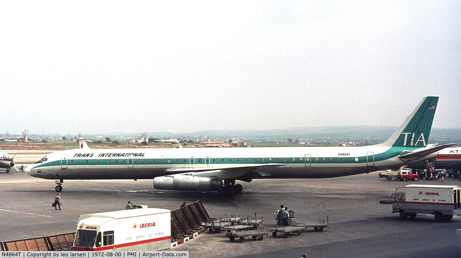 N4864T, 1969 Douglas DC-8-63CF C/N 46059, Palma de Mallorca 8.1972