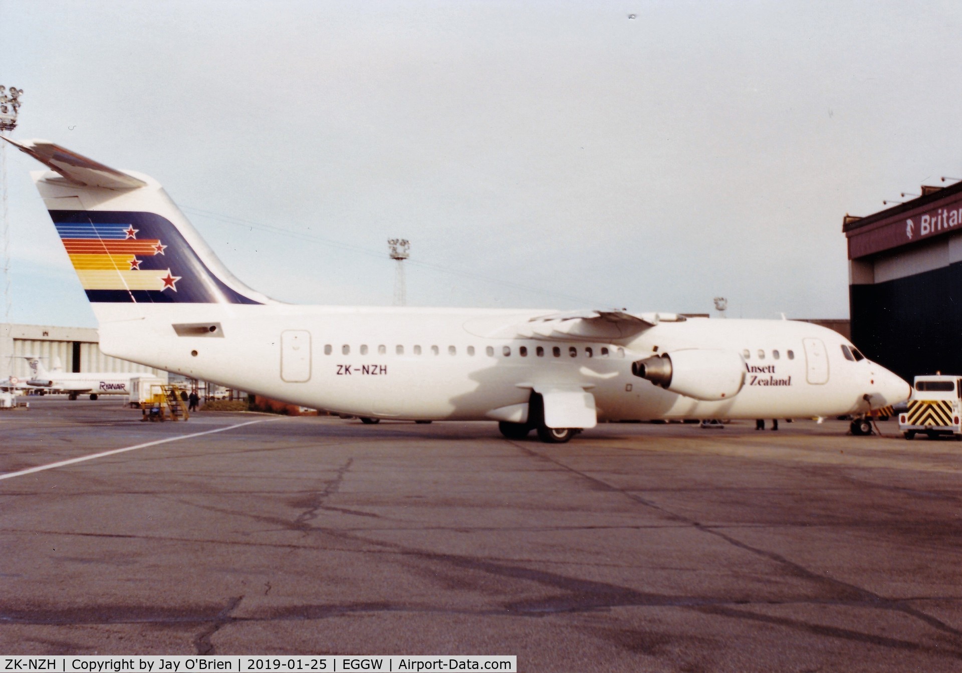 ZK-NZH, 1989 British Aerospace BAe.146-300 C/N E3137, Scanned 35mm photo