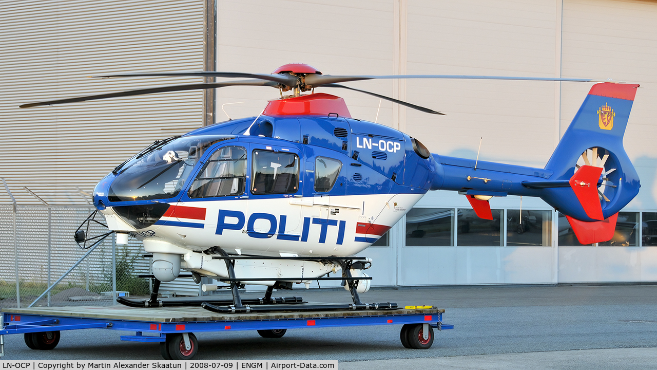 LN-OCP, 2003 Eurocopter EC-135T-2 C/N 0279, Parked at the helipad.