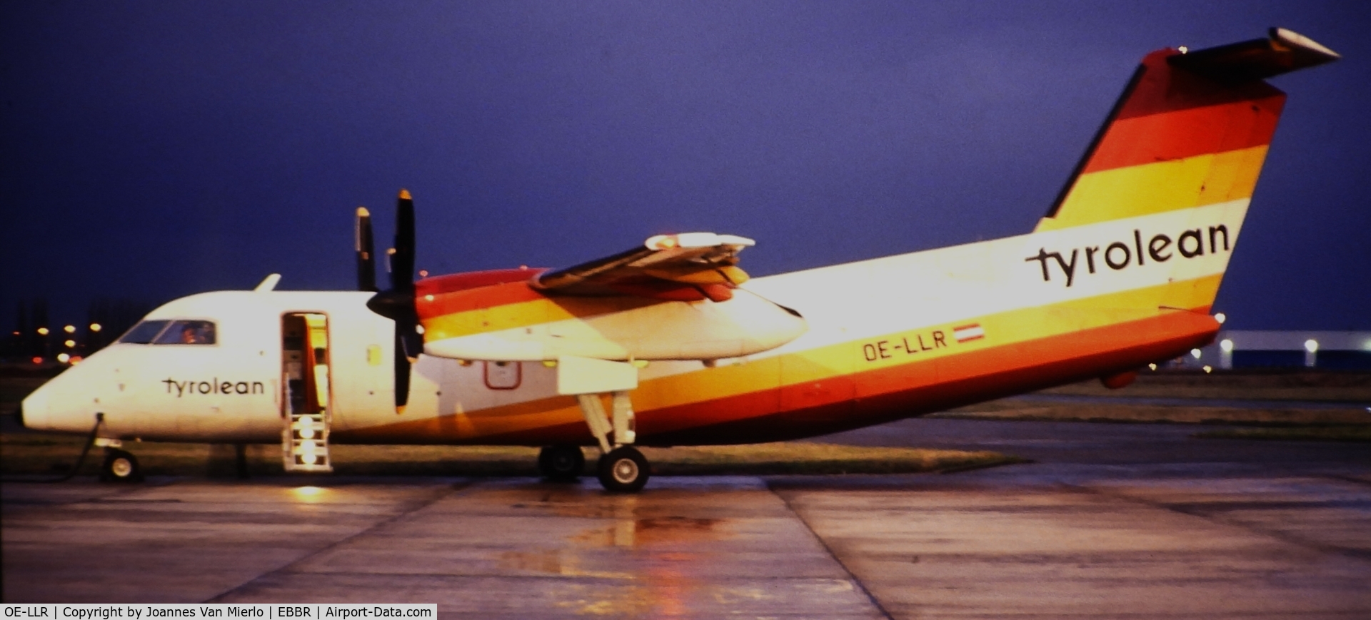 OE-LLR, 1985 De Havilland Canada DHC-8-103 Dash 8 C/N 010, Slide scan