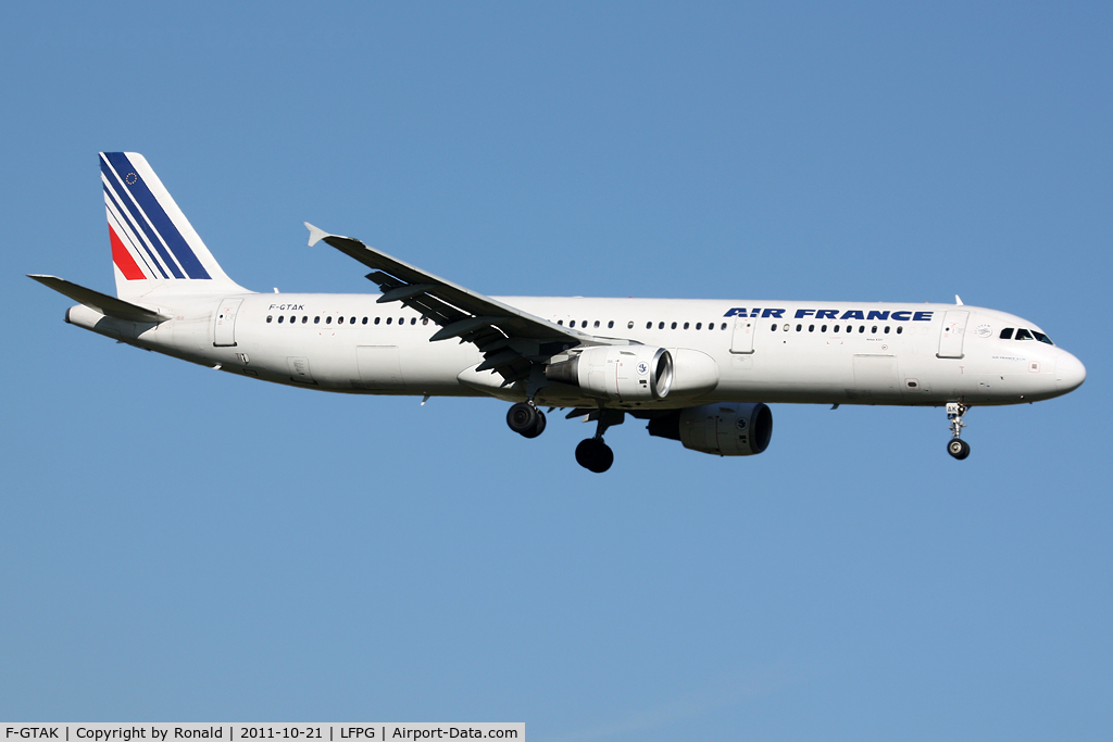 F-GTAK, 2001 Airbus A321-211 C/N 1658, at cdg