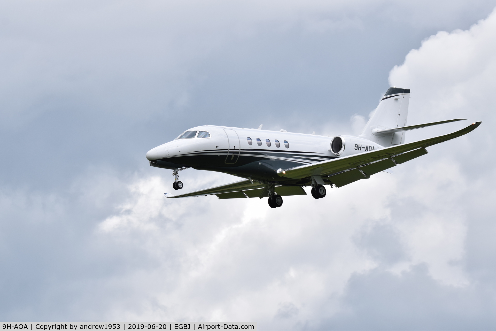 9H-AOA, 2017 Cessna 680A Citation Latitude C/N 680A-0070, 9H-AOA at Gloucestershire Airport.