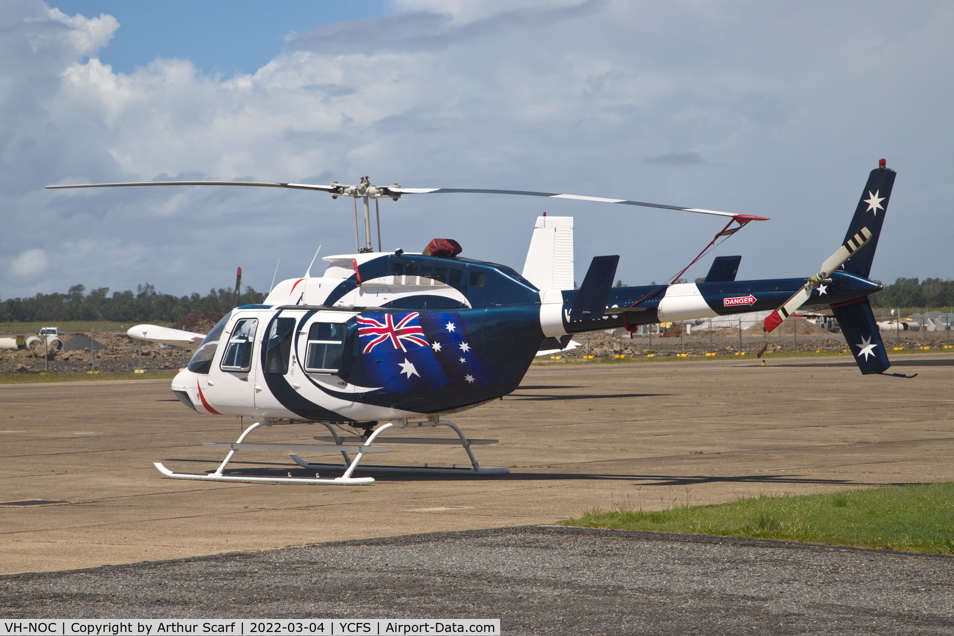 VH-NOC, 1980 Bell 206L-1 LongRanger II C/N 45533, Coffs Harbour Airport March 2022 - in the aftermath of massive flooding in the Northern rivers