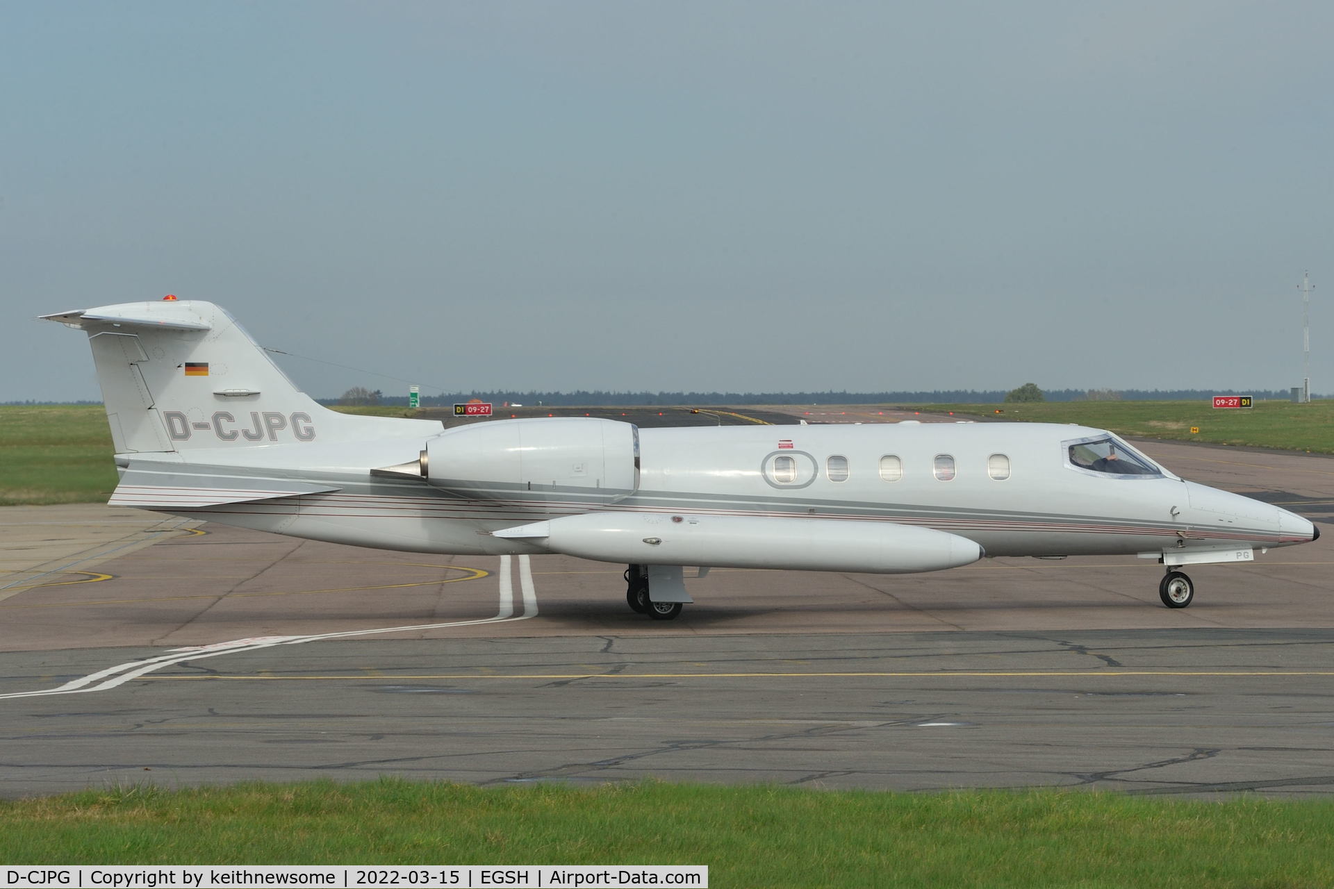 D-CJPG, 1977 Learjet 35A C/N 108, Leaving Norwich for Cologne.