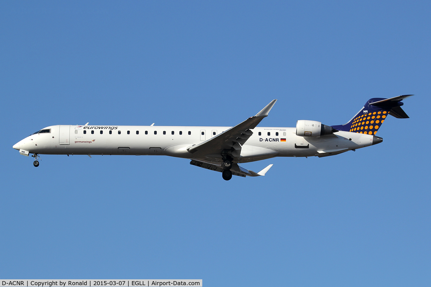 D-ACNR, 2011 Bombardier CRJ-900LR (CL-600-2D24) C/N 15263, at lhr