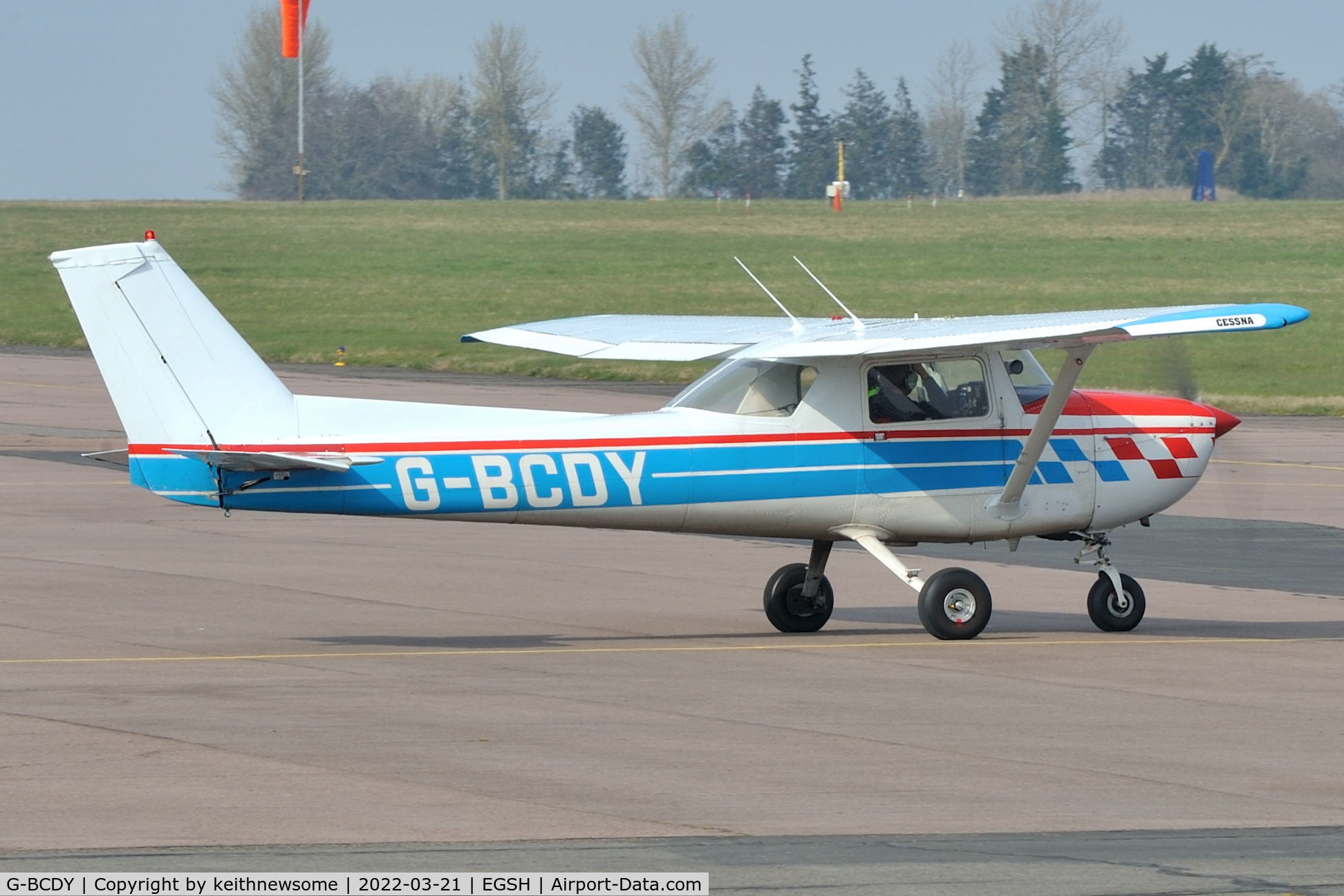 G-BCDY, 1974 Reims FRA150L Aerobat C/N 0237, Leaving Norwich.