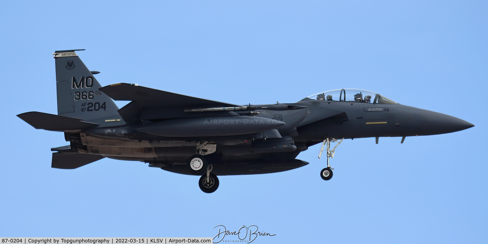 87-0204, 1987 McDonnell Douglas F-15E Strike Eagle C/N 1069-E044, 366th Operations Group jet from Mountain Home AFB