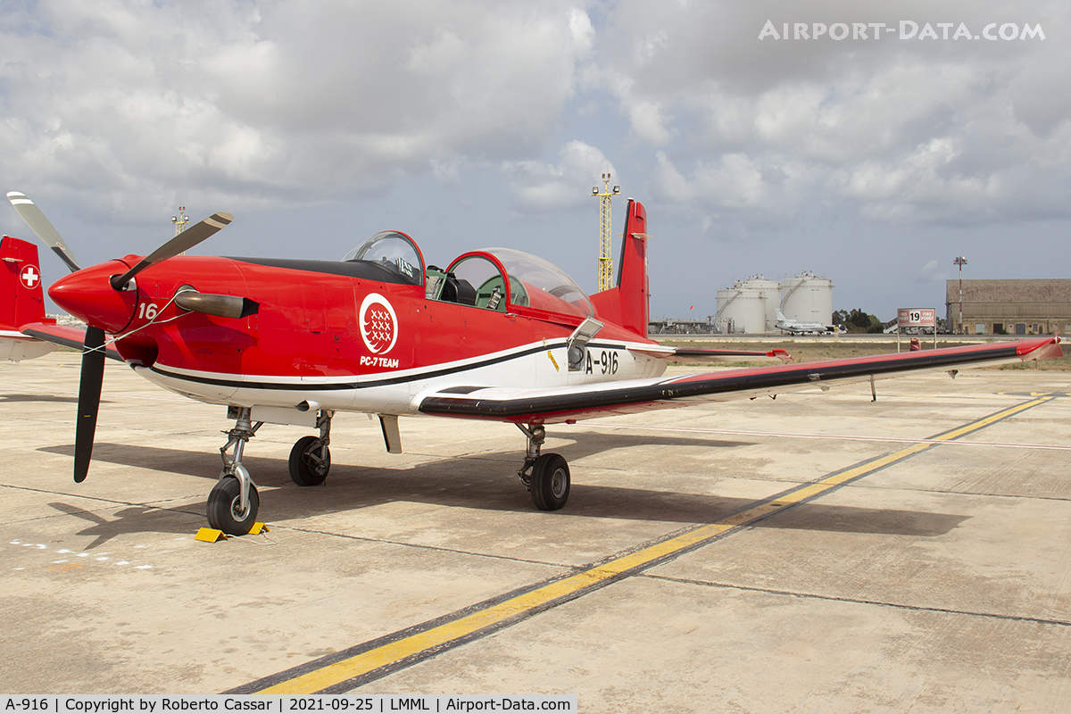 A-916, 1983 Pilatus PC-7 Turbo Trainer C/N 324, Malta International Airshow 2021