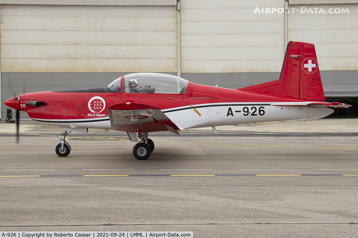 A-926, 1983 Pilatus PC-7 Turbo Trainer C/N 334, Malta International Airshow 2021