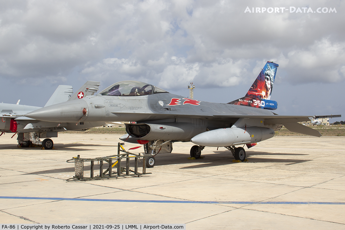 FA-86, SABCA F-16AM Fighting Falcon C/N 6H-86, Malta International Airshow 2021