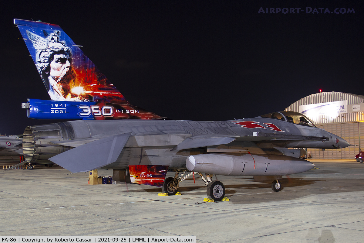 FA-86, SABCA F-16AM Fighting Falcon C/N 6H-86, Malta International Airshow 2021