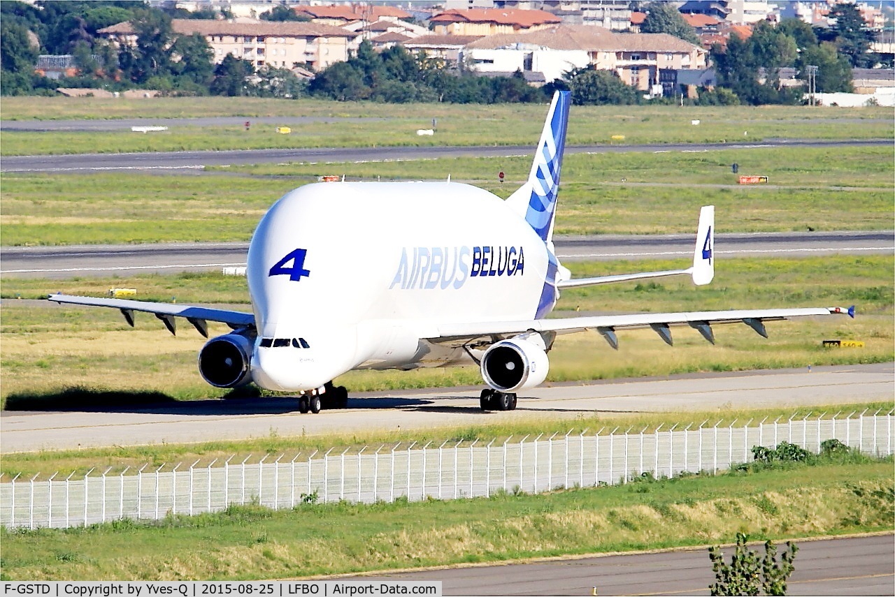 F-GSTD, 1998 Airbus A300B4-608ST Beluga C/N 776, Airbus A300B4-608ST Beluga, Taxiing to holding point rwy 14R, Toulouse-Blagnac Airport (LFBO-TLS)