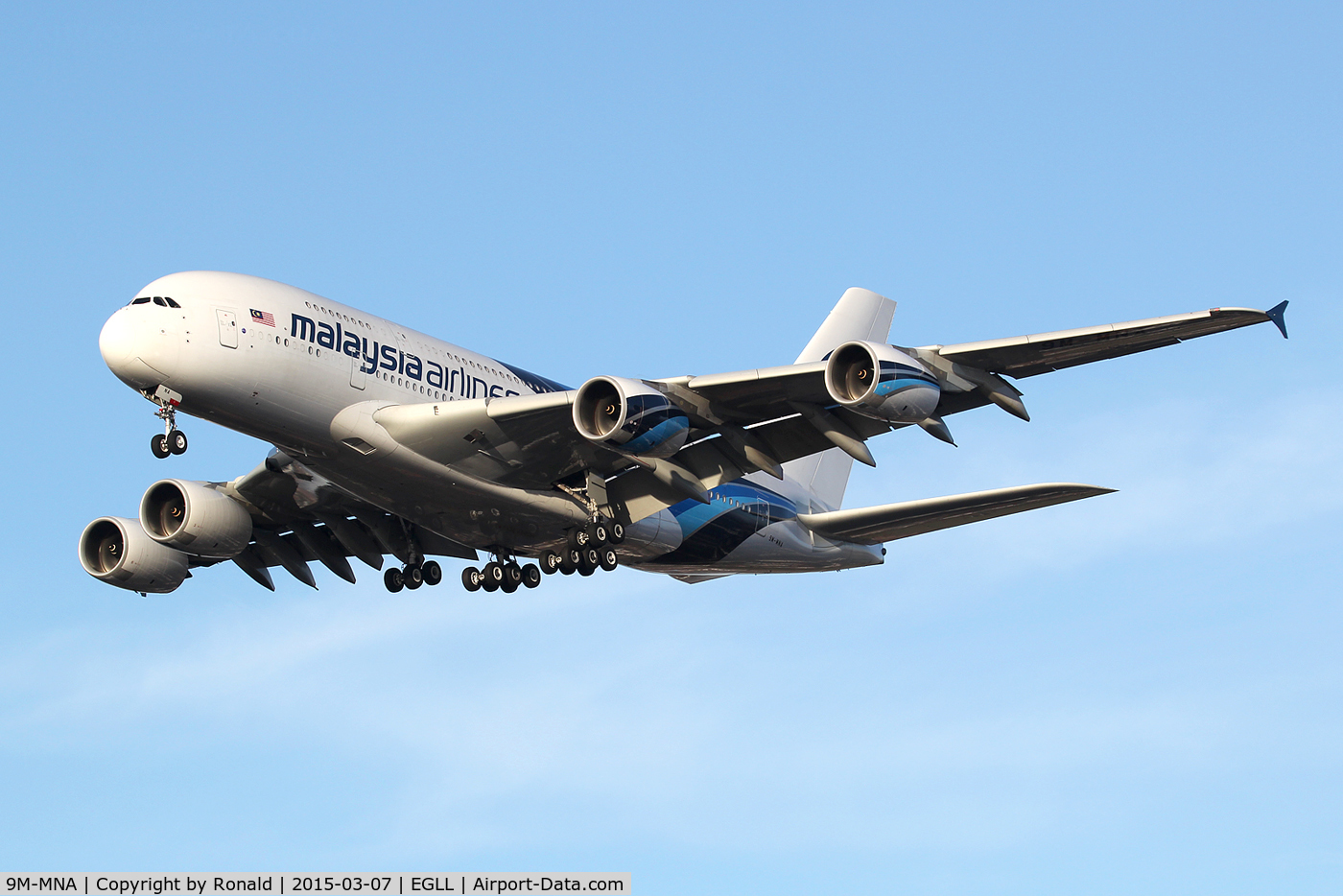 9M-MNA, 2011 Airbus A380-841 C/N 078, at lhr