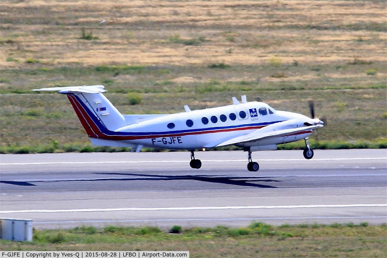F-GJFE, 1991 Beech B200 Super King Air King Air C/N BB-1399, Beech B200 Super King Air, Landing rwy 14R, Toulouse-Blagnac Airport (LFBO-TLS)