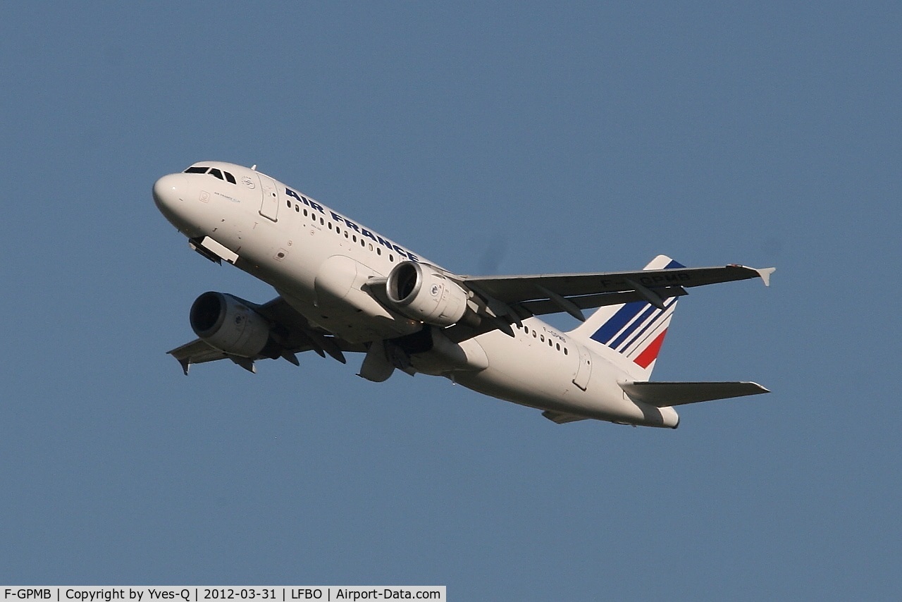 F-GPMB, 1996 Airbus A319-113 C/N 600, Airbus A319-113, Climbing from rwy 32R, Toulouse Blagnac Airport (LFBO-TLS)
