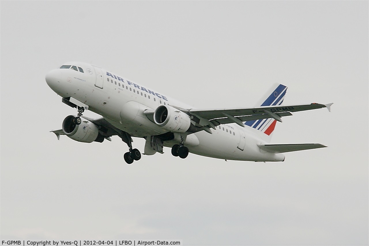 F-GPMB, 1996 Airbus A319-113 C/N 600, Airbus A319-113, Take off rwy 32L, Toulouse Blagnac Airport (LFBO-TLS)