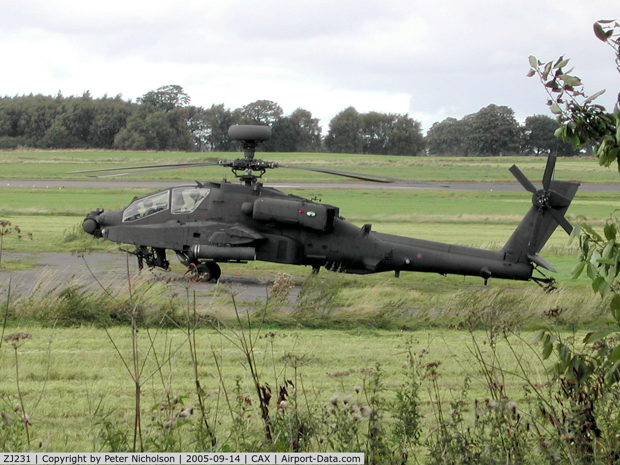 ZJ231, 2004 Westland Apache AH.1 C/N DU065/WAH065, Apache AH.1, Callsign Ransack One, of 664 Squadron Army Air Corps seen at Carlisle on Exercise Wycombe Warrior in September 2005.