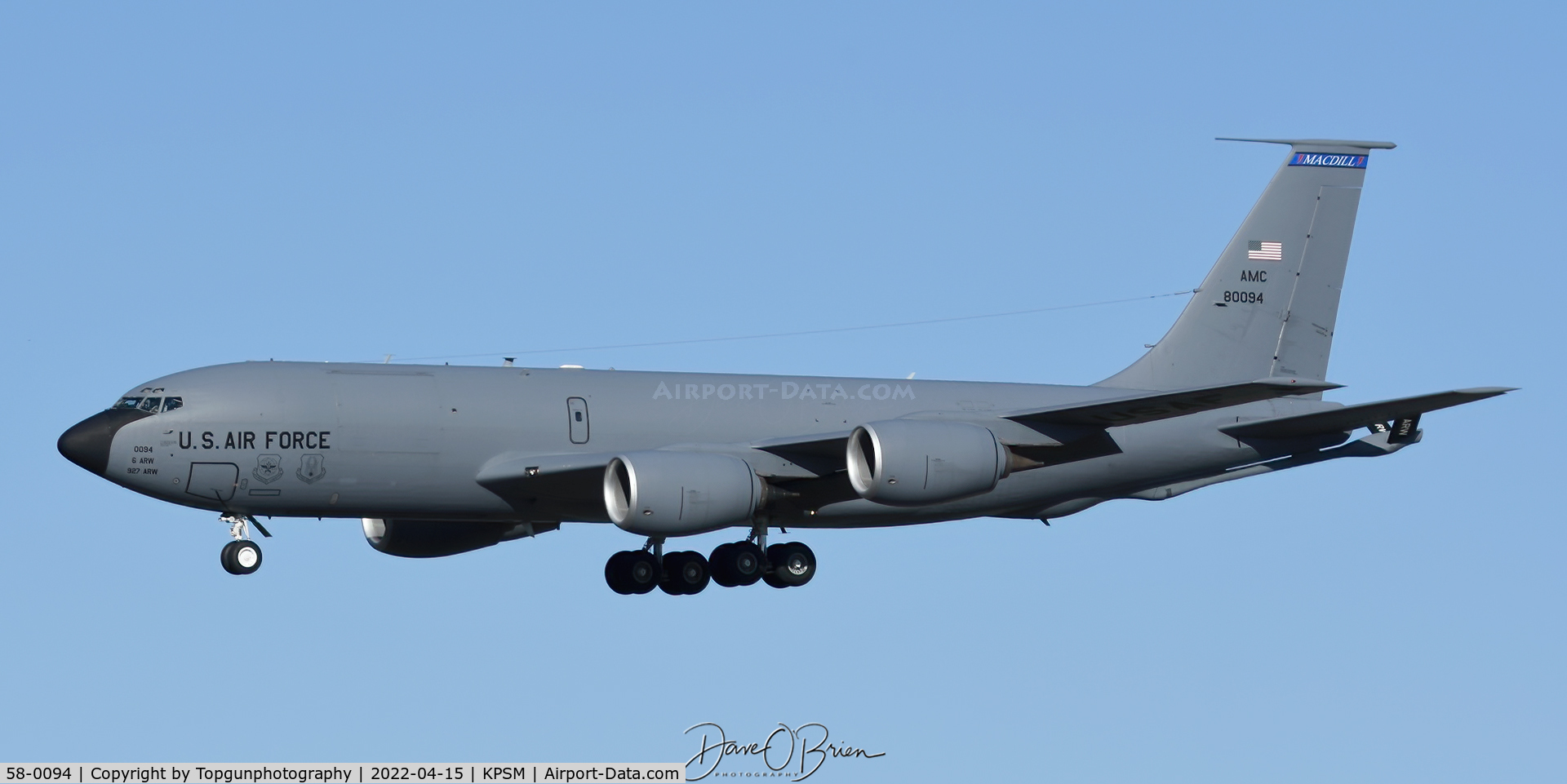 58-0094, 1958 Boeing KC-135T Stratotanker C/N 17839, TABOO12 coming back to PSM after working CAP over DC
