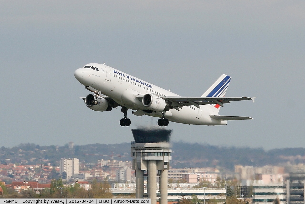 F-GPMD, 1993 Airbus A319-113 C/N 618, Airbus A319-113, Take off rwy 32L, Toulouse-Blagnac Airport (LFBO-TLS)
