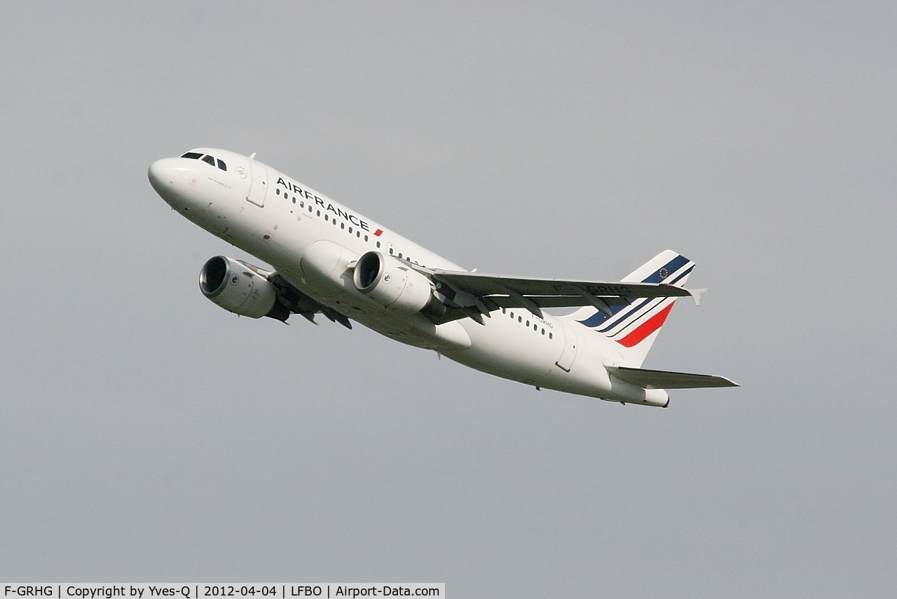 F-GRHG, 1999 Airbus A319-111 C/N 1036, Airbus A319-111, Take off rwy 32R, Toulouse-Blagnac Airport (LFBO-TLS)