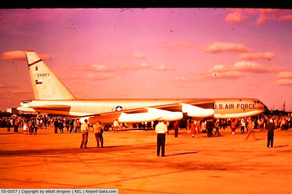 55-0057, 1955 Boeing B-52D-10-BW Stratofortress C/N 464009, my father was stationed at Lackland AFB in the 50s, and was born to fly, always going to airshows.  the slide i scanned this from was dated 1957, here is a pic of the plane when it was a few yrs old