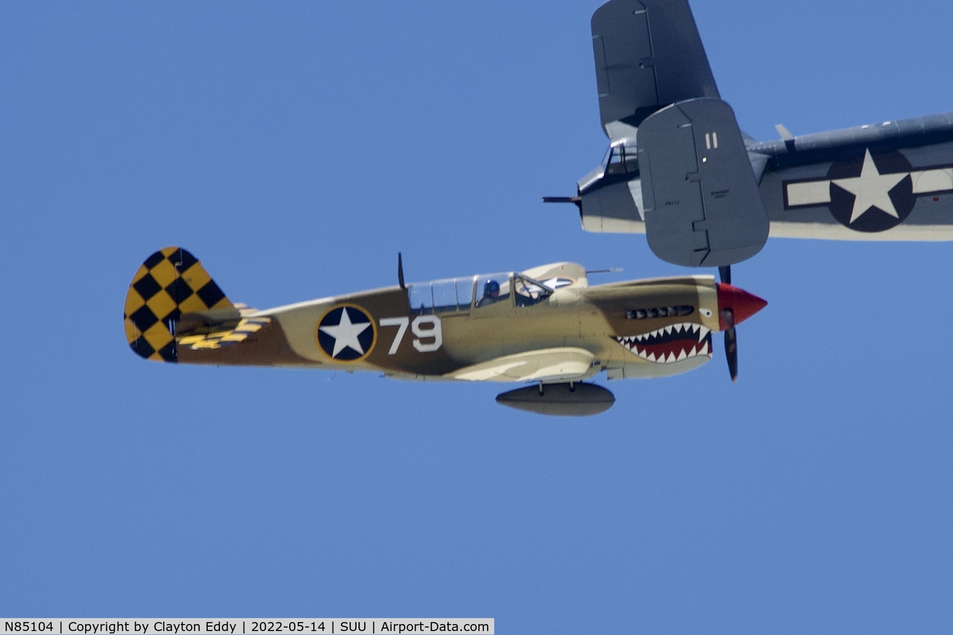 N85104, Curtiss P-40N-5CU Kittyhawk C/N 28954/F858, Travis AFB airshow 2022.