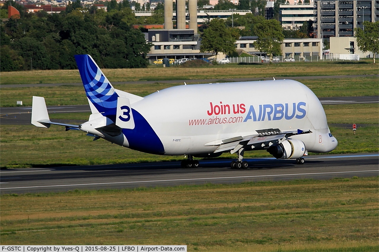 F-GSTC, 1997 Airbus A300B4-608ST Super Transporter C/N 765, Airbus A300B4-608ST Beluga, Reverse thrust landing rwy 14R, Toulouse-Blagnac Airport (LFBO-TLS)