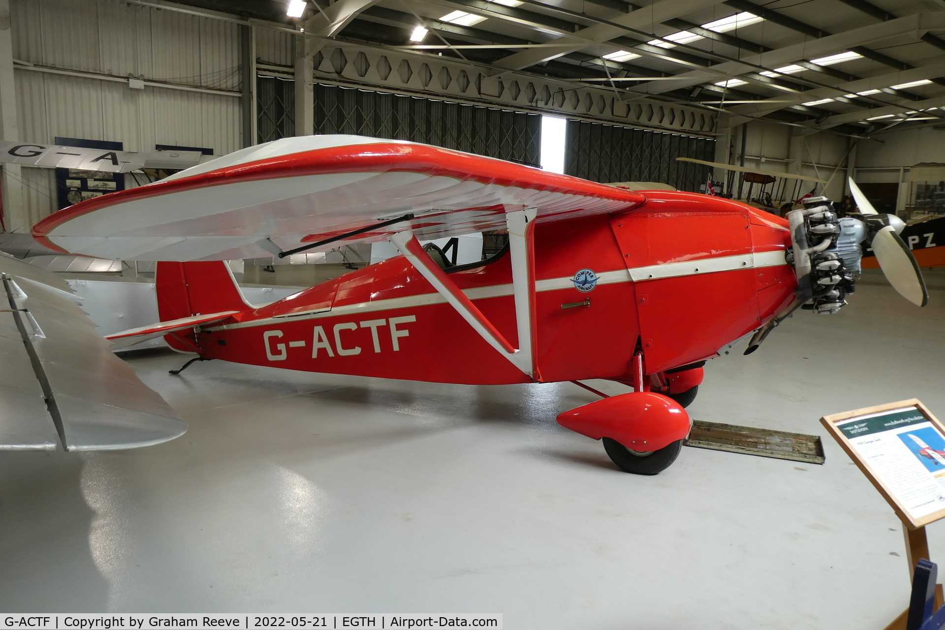 G-ACTF, 1932 Comper CLA-7 Swift C/N S32/9, On display at the Shuttleworth Collection.