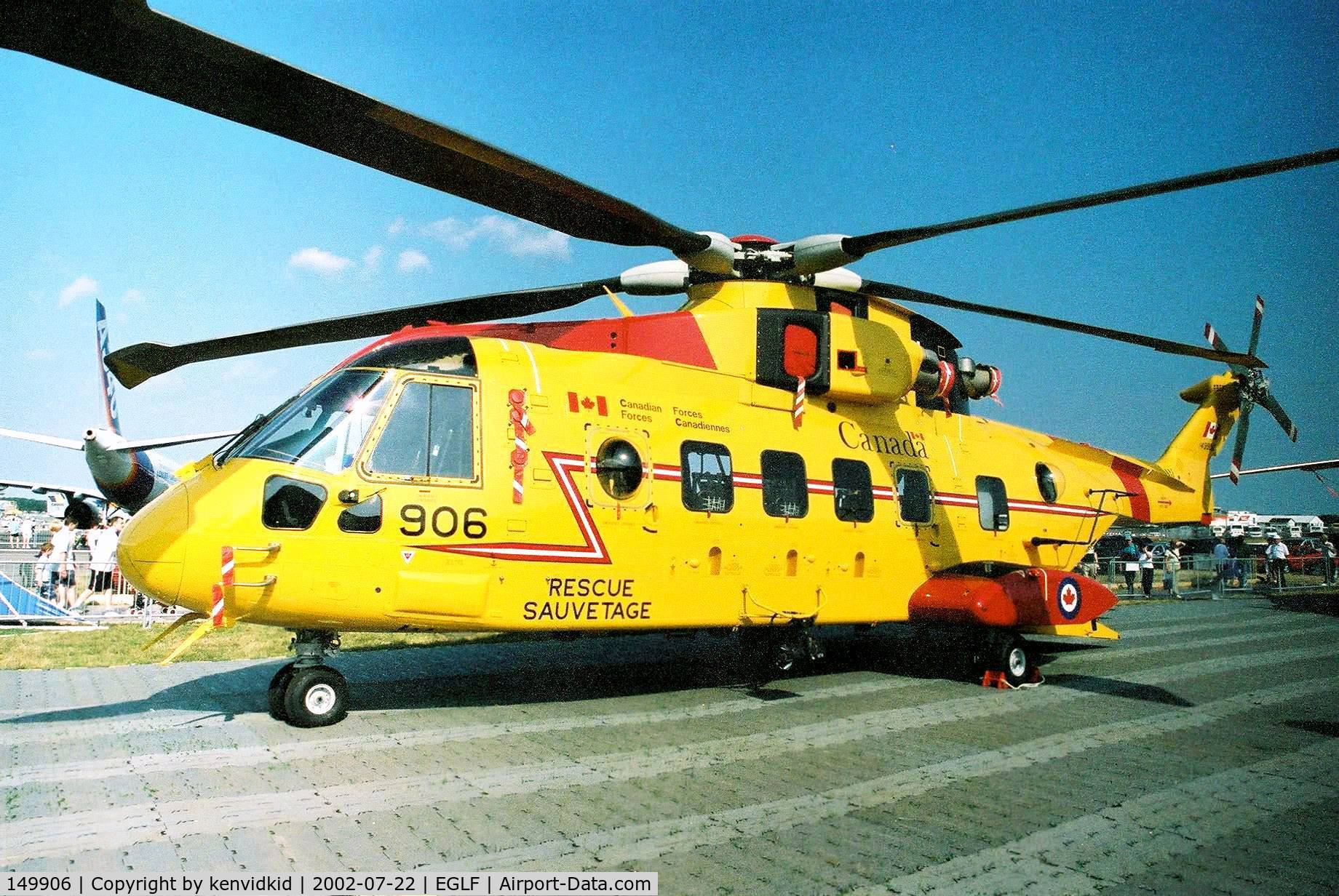 149906, 2001 AgustaWestland CH-149 Cormorant C/N 50086/511006/CSH06, At Farnborough International 2002.