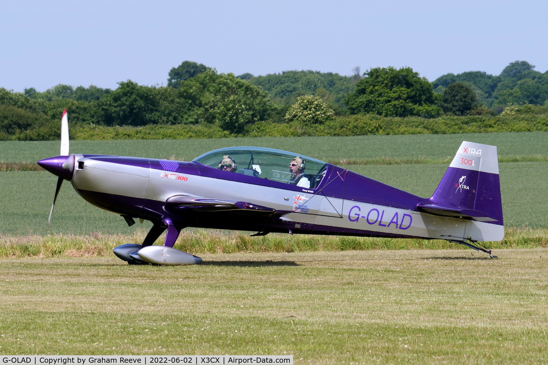 G-OLAD, 2007 Extra EA-300L C/N 1270, Just landed at Northrepps.