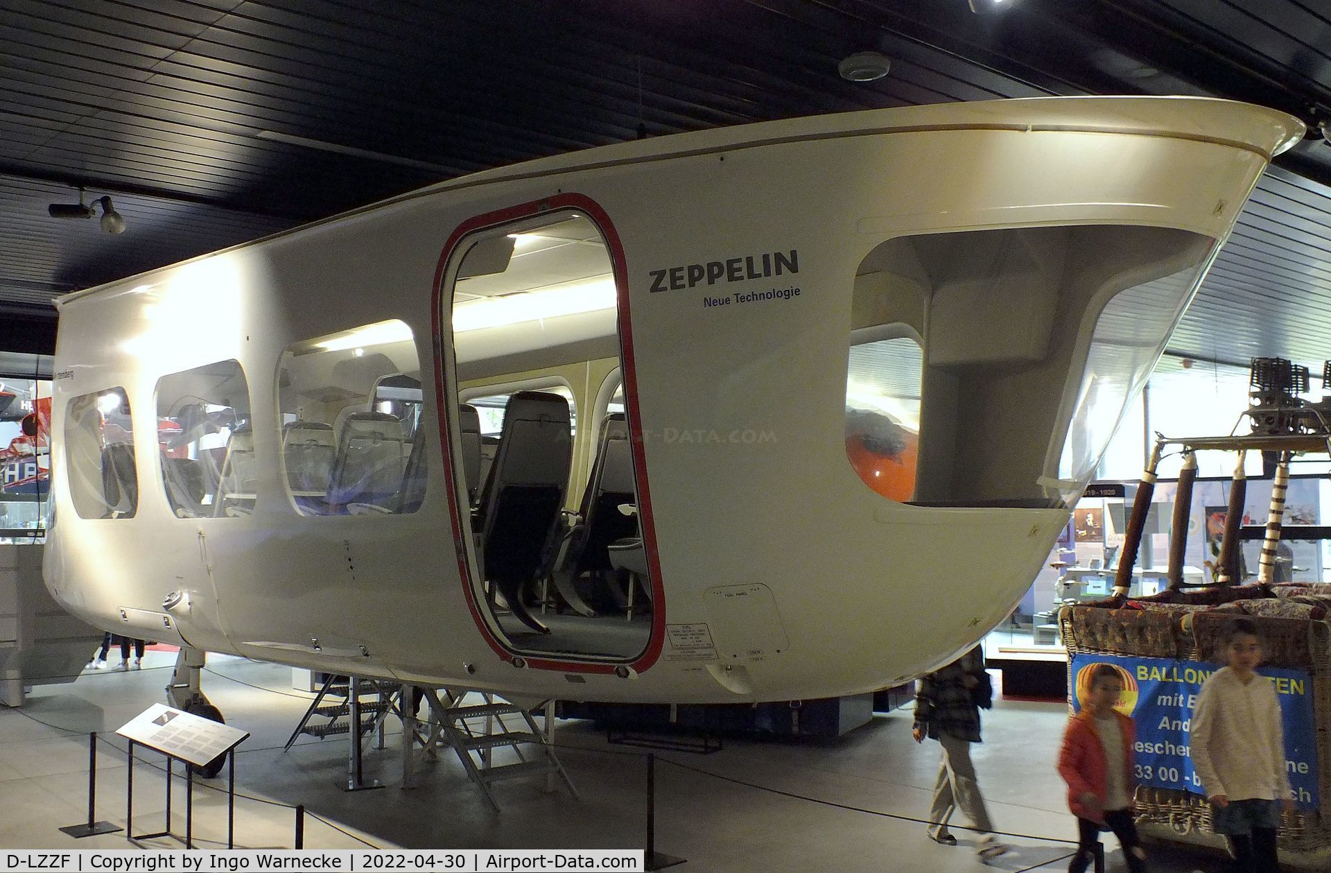 D-LZZF, 1998 Zeppelin NT07 C/N 3, Gondola of Zeppelin NT07, used from 2003 to 2014 and replaced after more than 12000 flight hours, at the Verkehrshaus der Schweiz, Luzern (Lucerne)