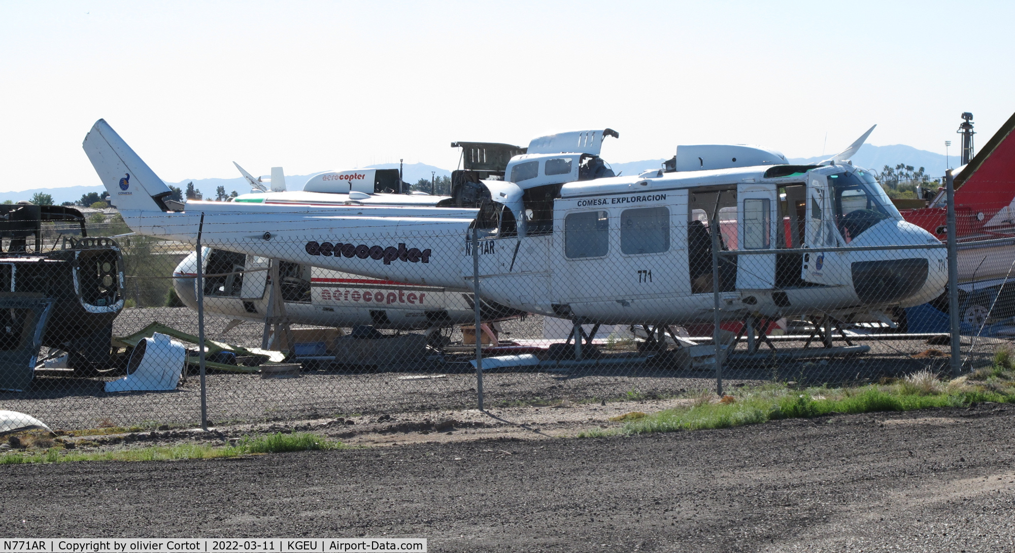 N771AR, 1966 Bell UH-1H C/N 66-00906, stored at Glendale, march 2022