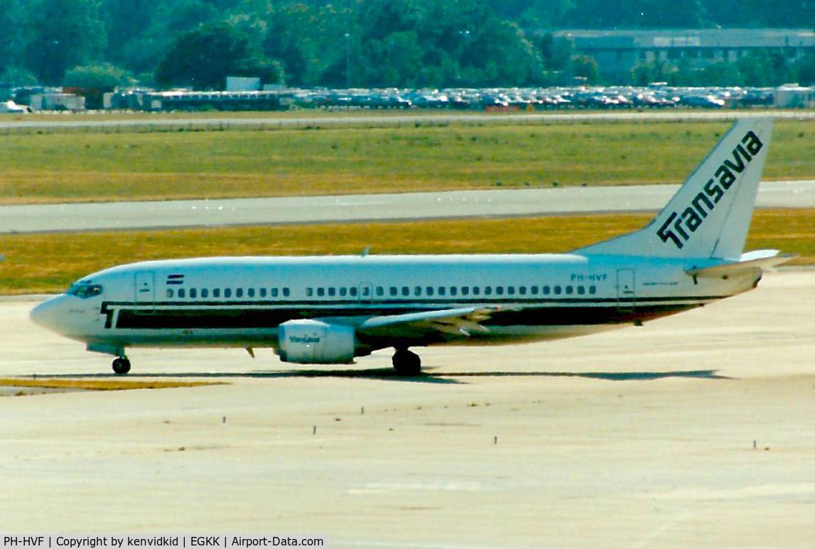 PH-HVF, 1986 Boeing 737-3K2 C/N 23411, At Gatwick circa 1989.