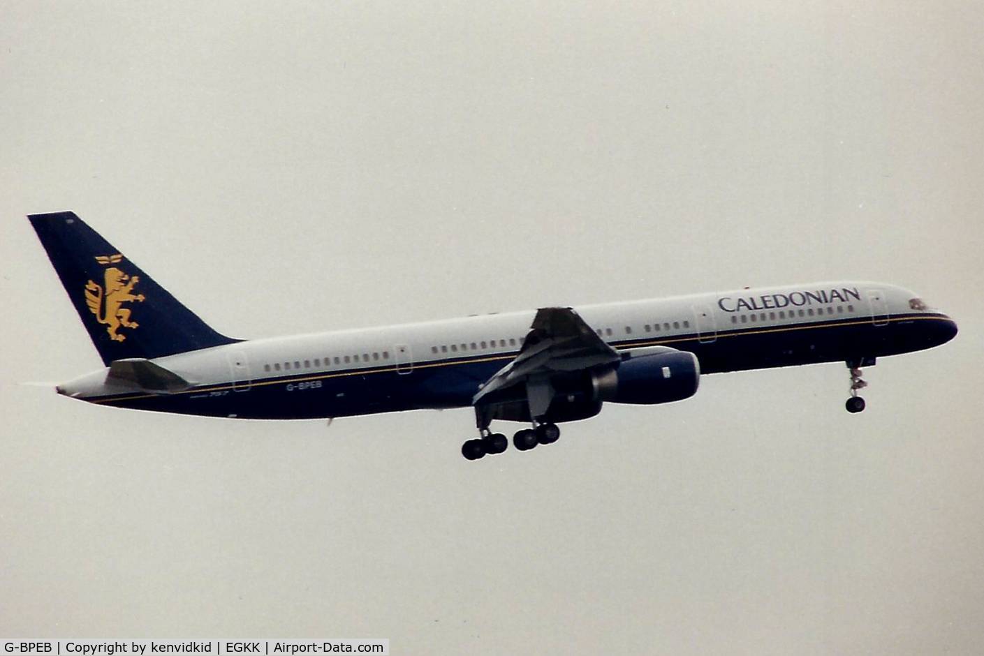 G-BPEB, 1989 Boeing 757-236 C/N 24371, At Gatwick circa 1989.