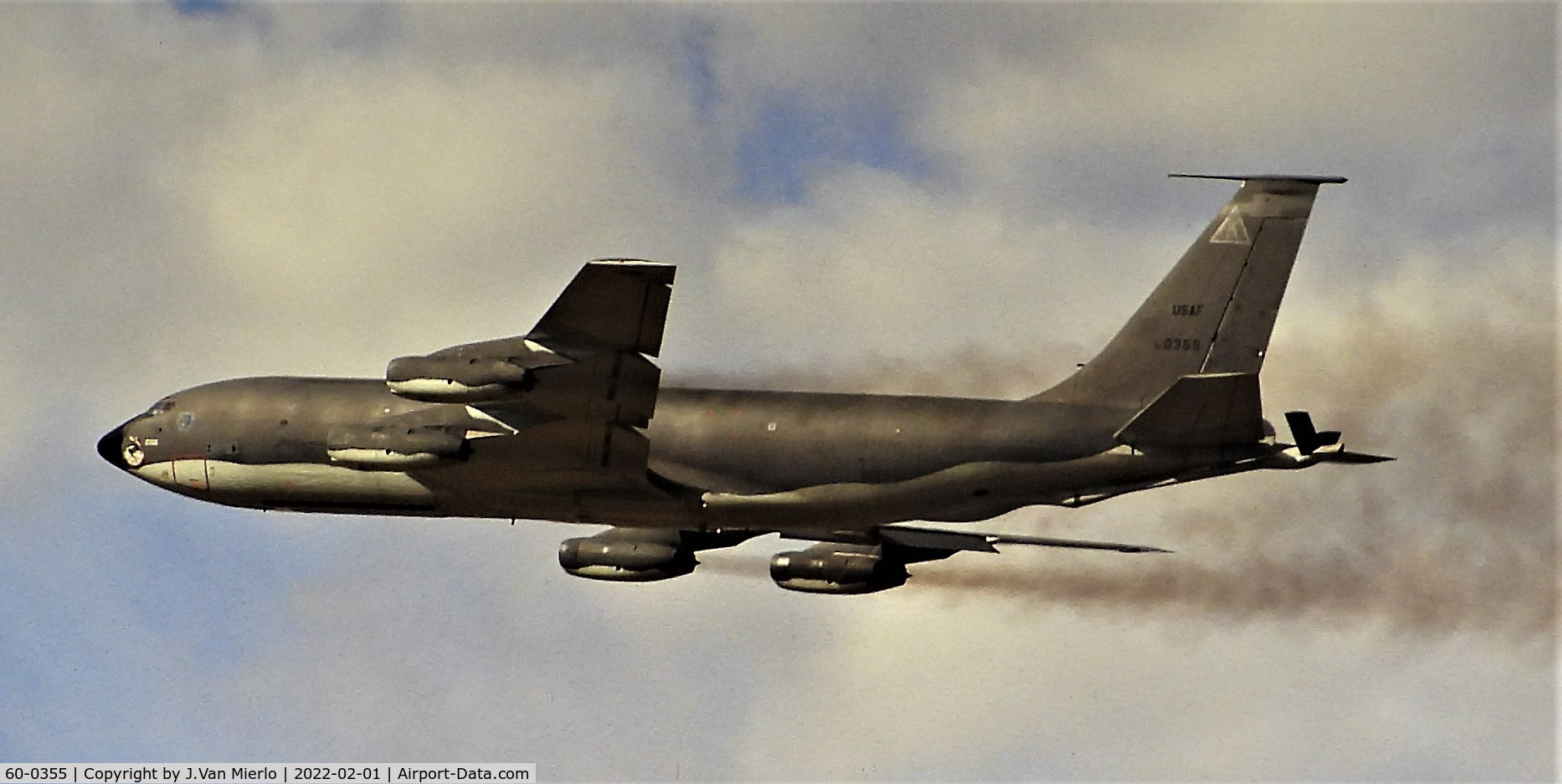 60-0355, 1960 Boeing KC-135R Stratotanker C/N 18130, Slide scan Mildenhall early '90s