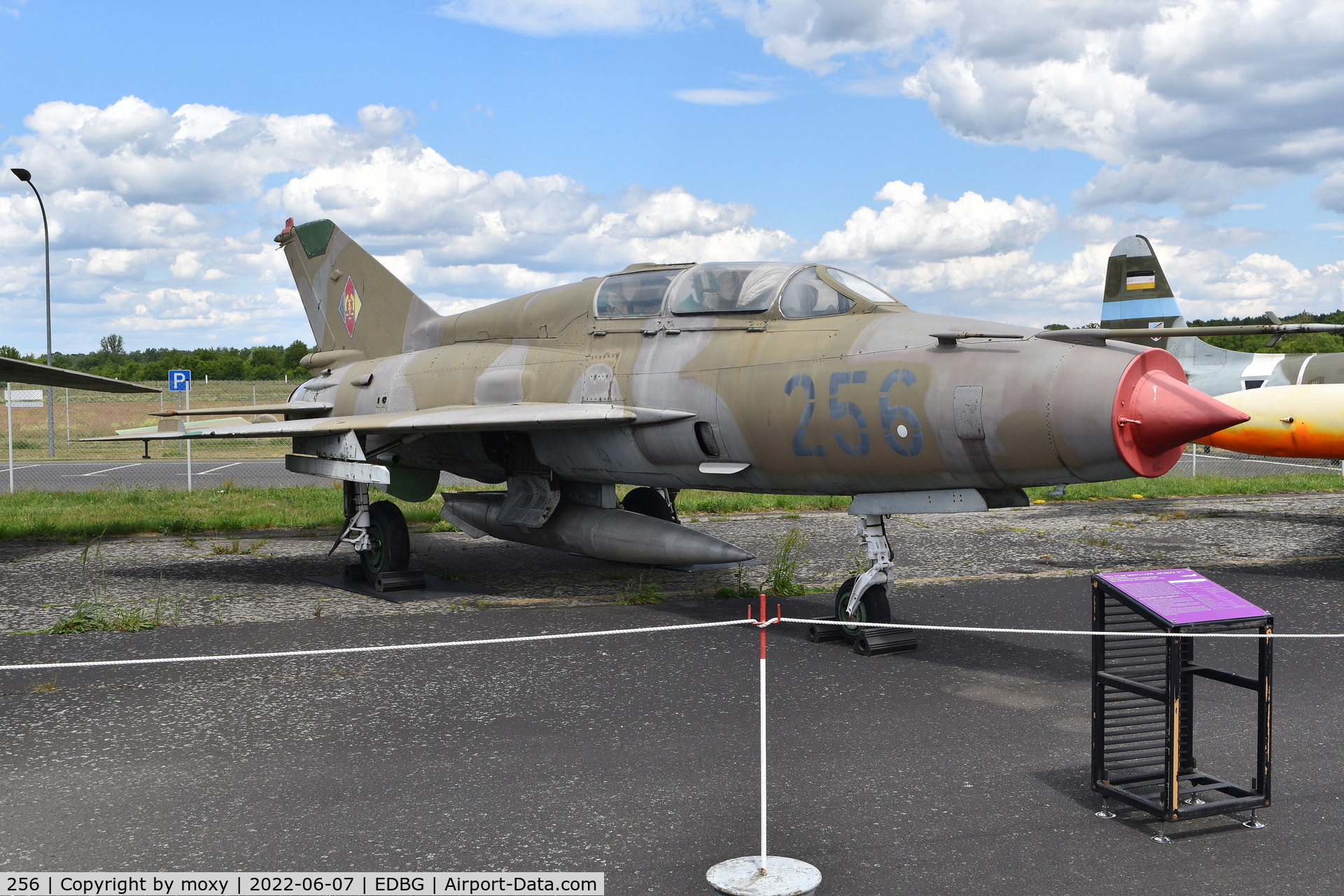 256, 1971 Mikoyan-Gurevich MiG-21UM C/N 02695156, Mikoyan-Gurevich MiG-21UM Mongol B at the Bundeswehr Museum of Military History – Berlin-Gatow Airfield.