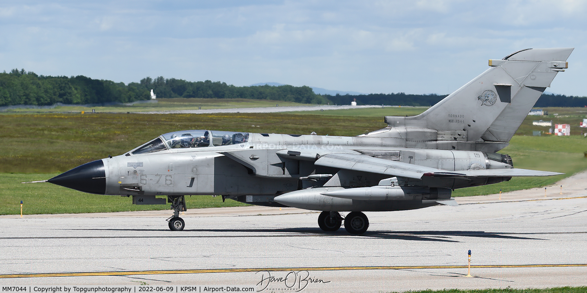 MM7044, Panavia Tornado IDS MLU C/N 375/IS043/5053, Tornado Wingman turns to keep any objects being blown up his intakes while holding short.
