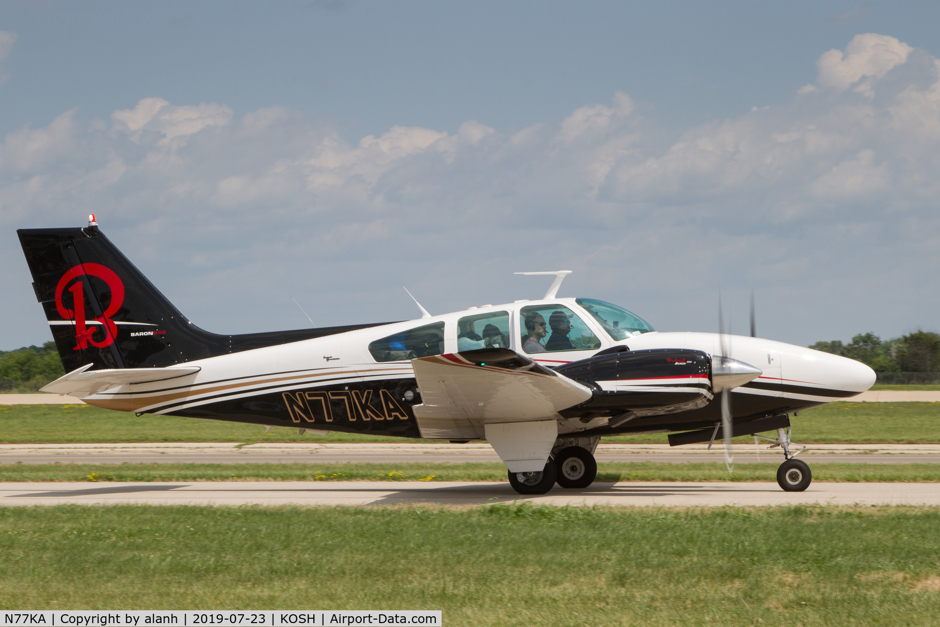 N77KA, 1969 Beech D55 Baron C/N TE-720, At AirVenture 2019 with a new look