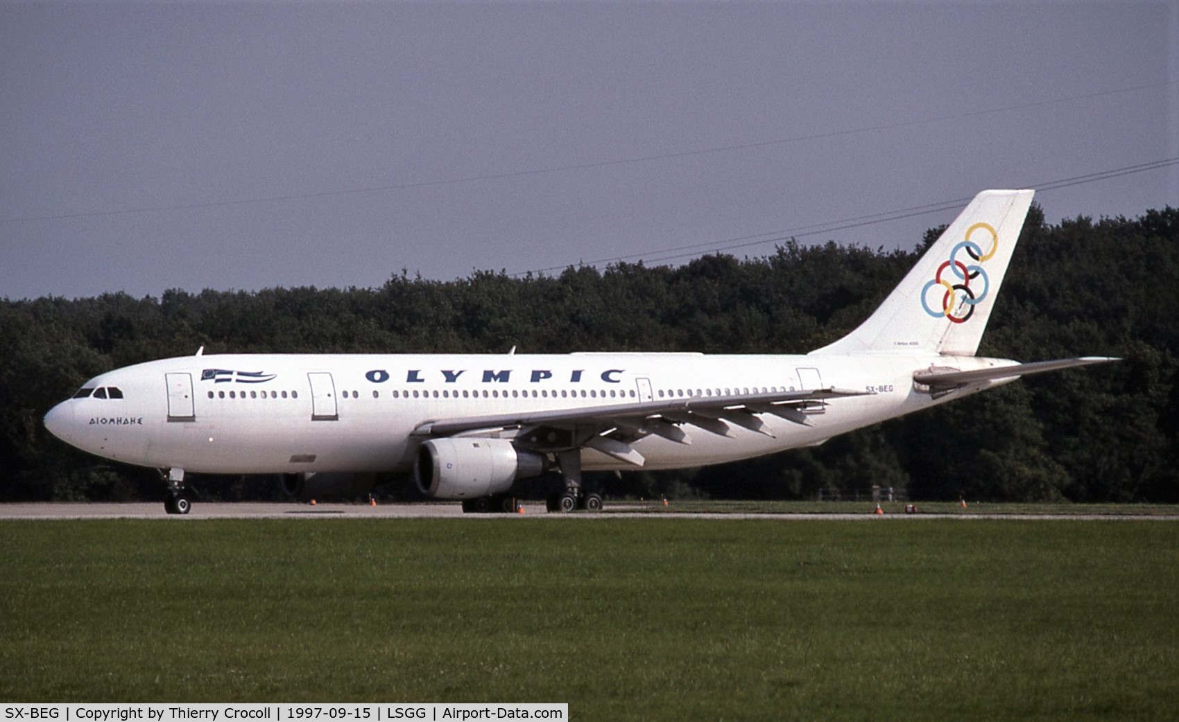 SX-BEG, 1981 Airbus A300B4-103(F) C/N 0148, Lining up then runway 23 at Geneva Airport Switzerland