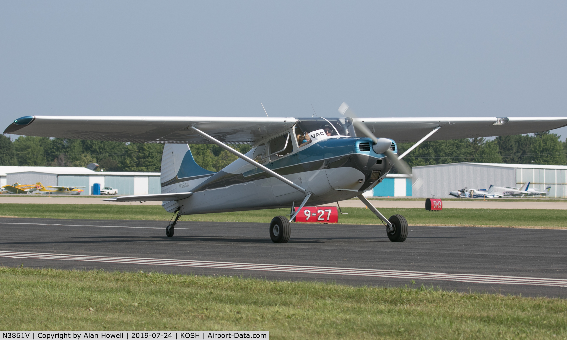N3861V, 1949 Cessna 170A C/N 18748, Arriving at AirVenture 2019