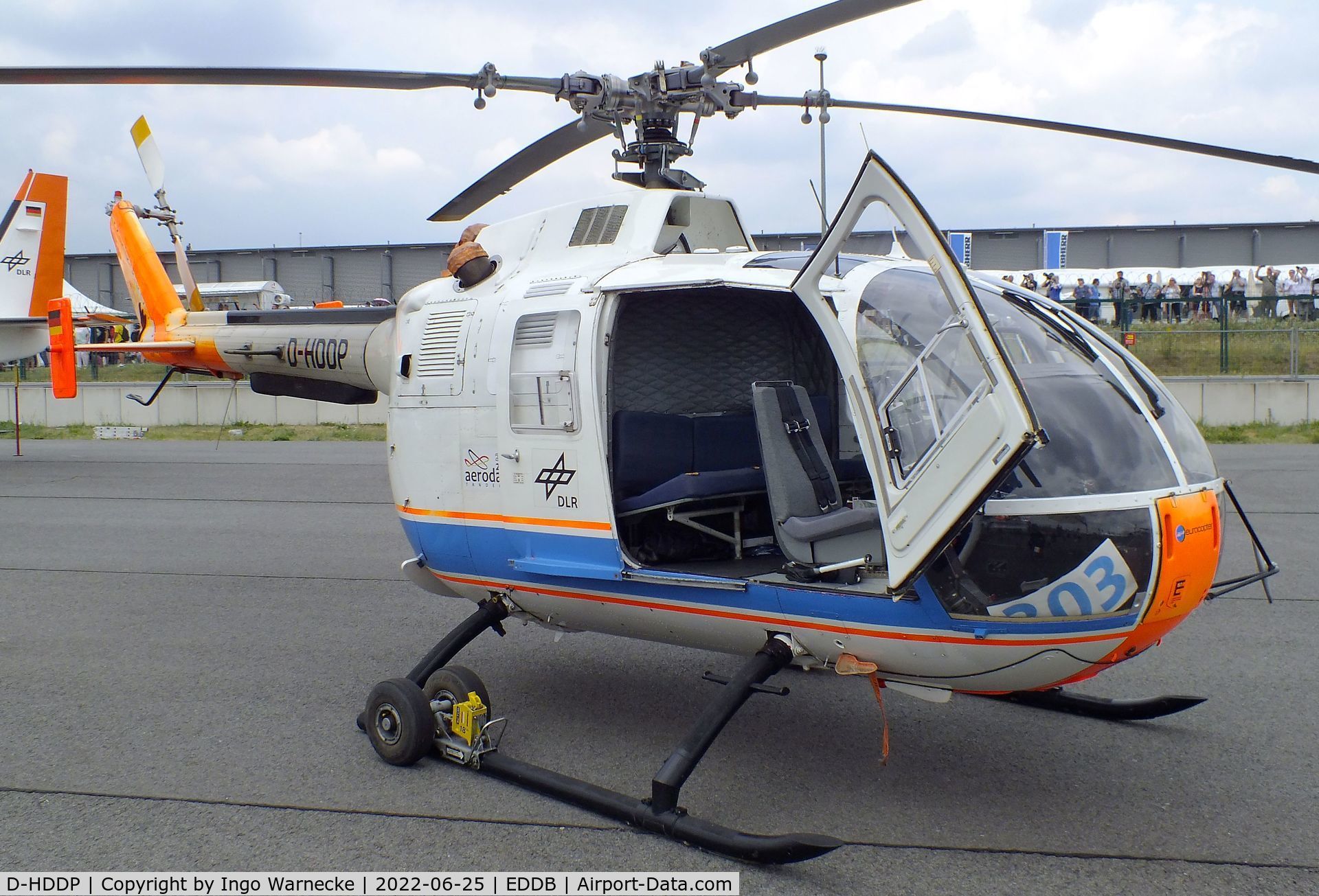 D-HDDP, 1973 MBB Bo.105C C/N S-123, MBB Bo 105C of the DLR at ILA 2022, Berlin