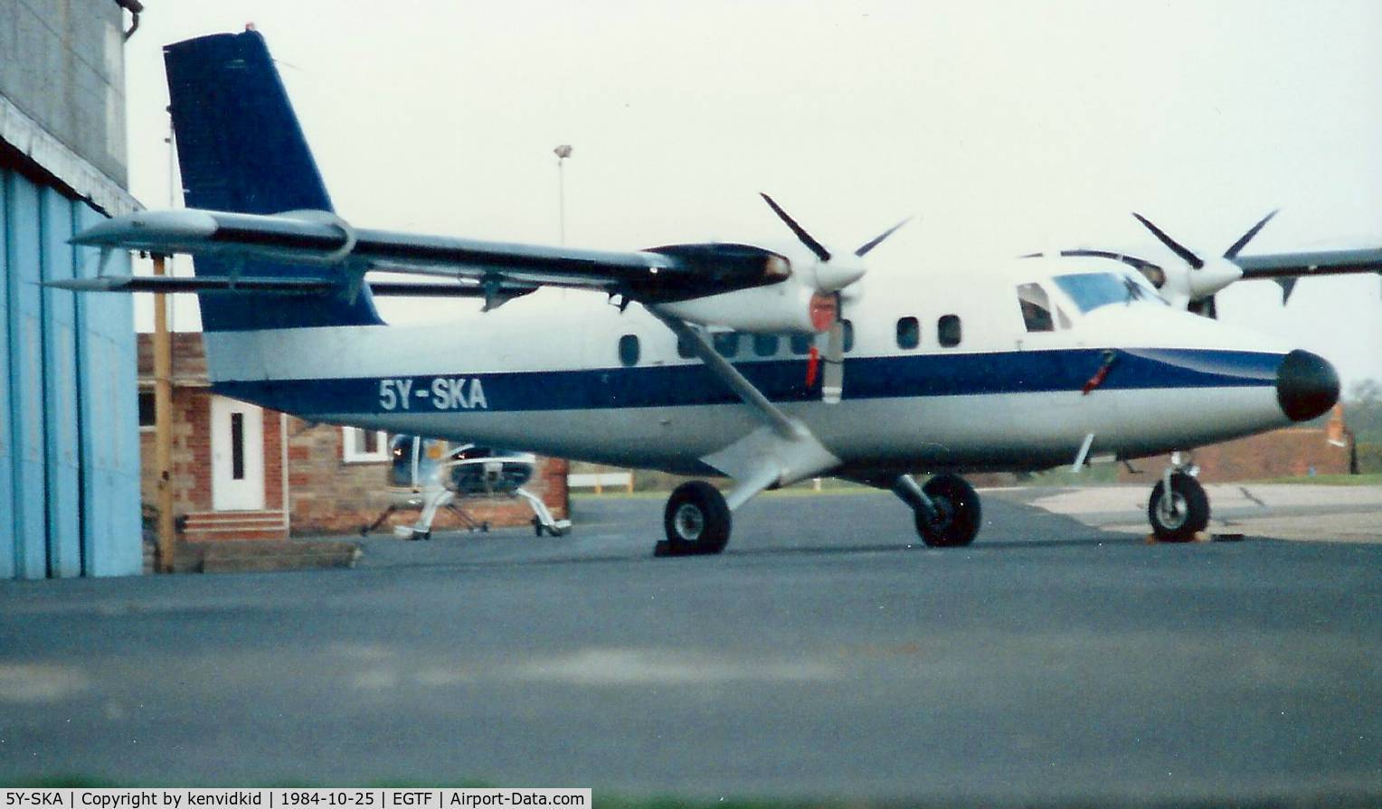 5Y-SKA, 1976 De Havilland Canada DHC-6-300 Twin Otter C/N 518, At Fairoaks circa 1984.