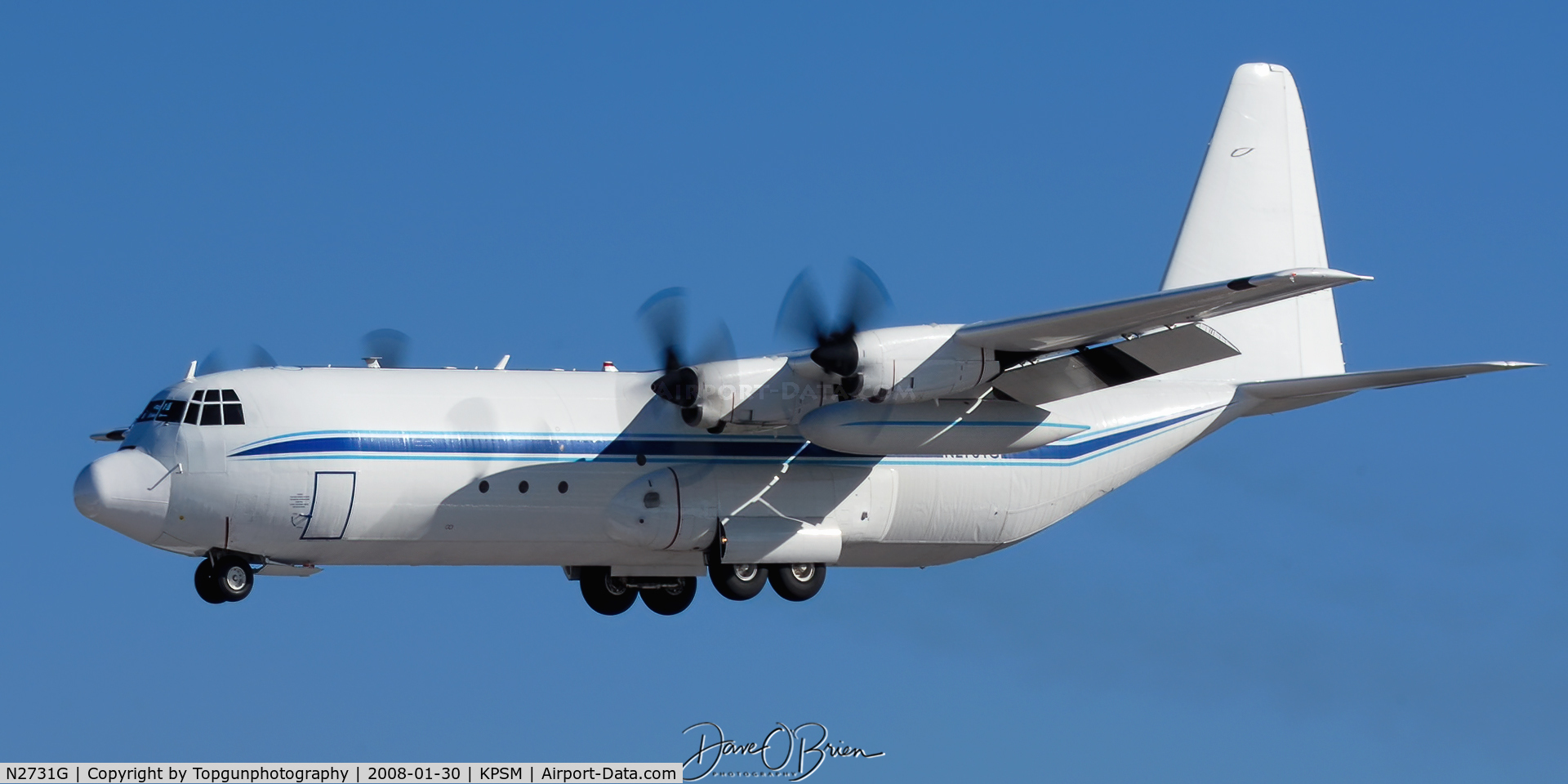 N2731G, 1975 Lockheed L-100-30 Hercules (L-382G) C/N 382-4582, Coming in to land after a successful engine test