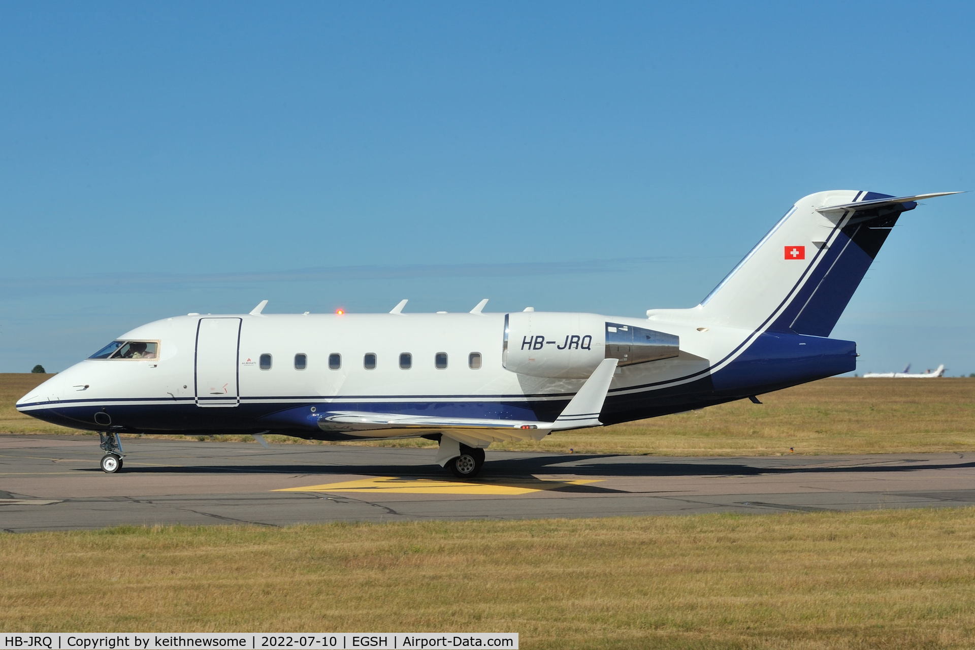 HB-JRQ, 2006 Bombardier Challenger 604 (CL-600-2B16) C/N 5651, Arriving at Norwich from Nice, France.