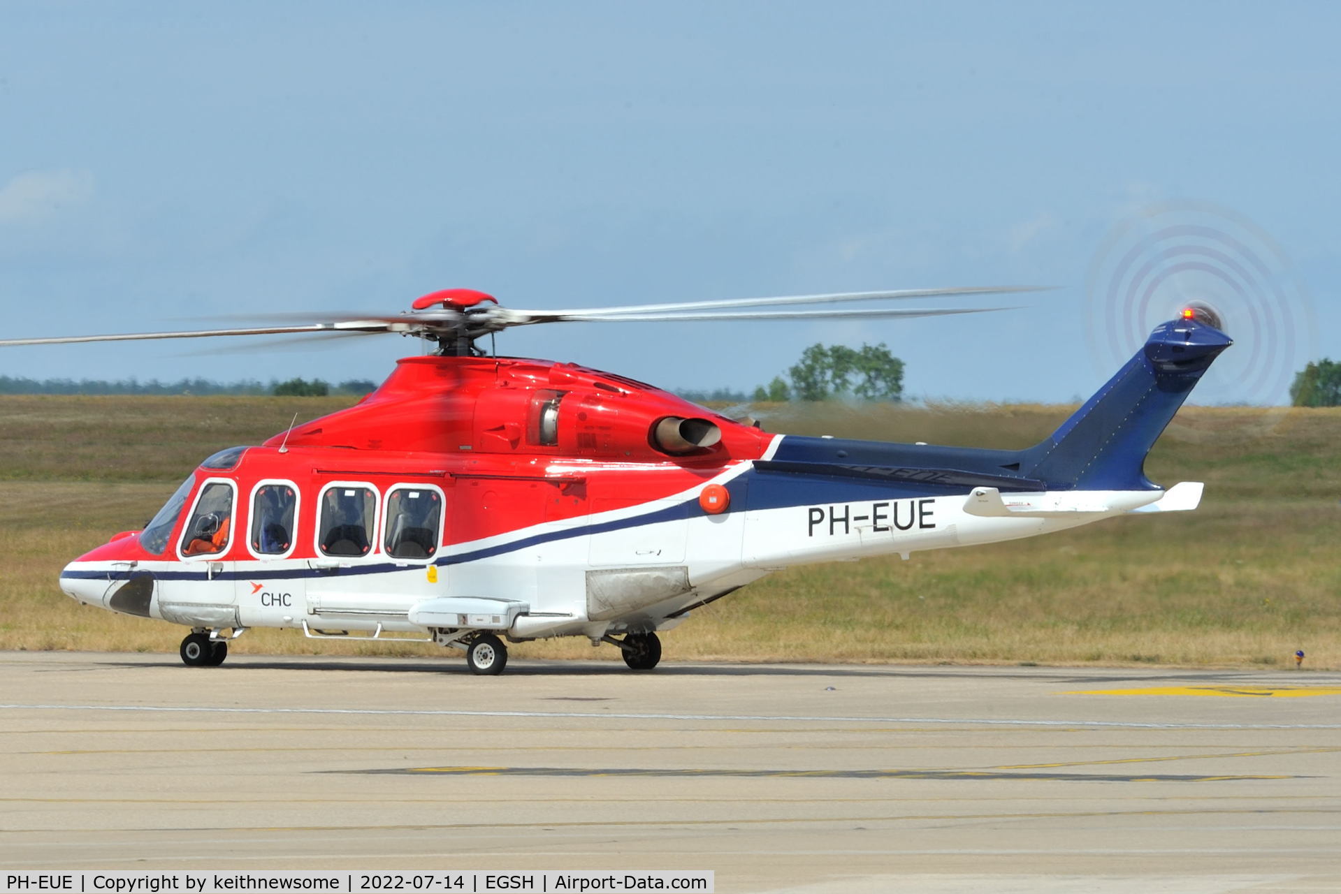 PH-EUE, 2011 AgustaWestland AW-139 C/N 31387, Arriving at Norwich from Den Helder.