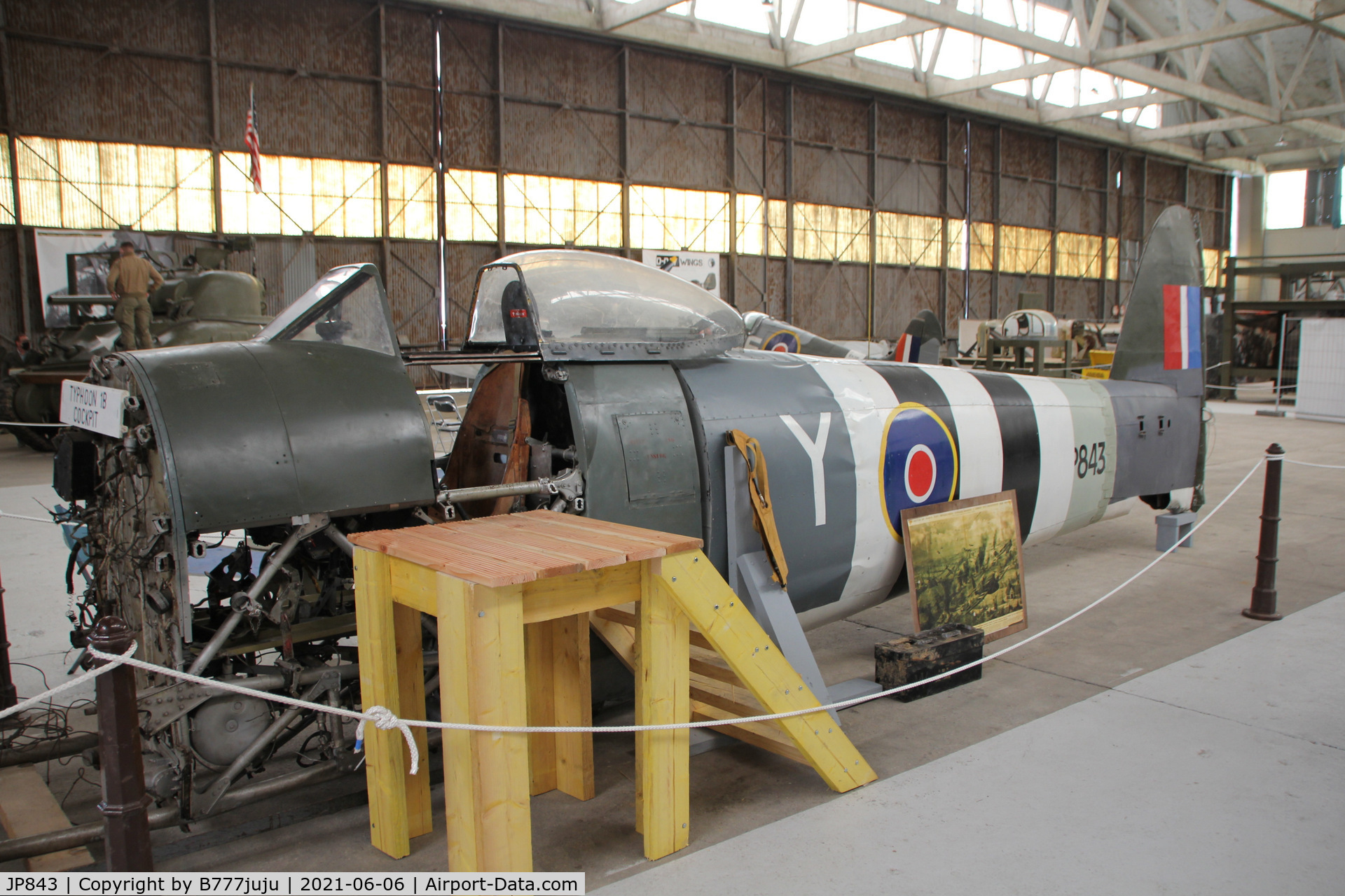 JP843, Hawker Typhoon IB C/N mock-up, At D-Day Museum Caen
composite with real part from many aircraft
cockpit from an other one Typhoon unknow